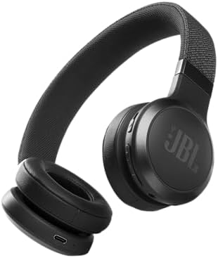 JBL Live 460NC wireless on-ear Noise Cancelling headphones with 50H battery, microphone for calls, lightweight and comfortable, and Alexa Built-in (Optimized for Android), iOS compatible (Black)