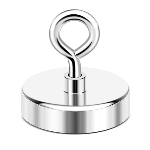 DIYMAG Super Strong Neodymium Fishing Magnets, 500 lbs(227 KG) Pulling Force Rare Earth Magnet with Countersunk Hole Eyebolt for Retrieving in River and Magnetic Fishing,Diameter 2.36 inch(60 mm)