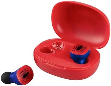 eKids Spiderman Wireless Earbuds with Microphone, Bluetooth Earbuds with Charging Case for Ear Buds, Designed for School, Home, or Travel