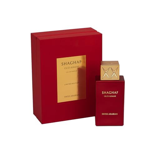 Swiss Arabian Shaghaf Oud Ahmar - Luxury Products From Dubai - Long Lasting And Addictive Personal EDP Spray Fragrance - Seductive, Signature Aroma - The Luxurious Scent Of Arabia - 2.5 oz