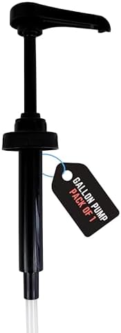 1 Gallon Pump Dispenser (1-Pack) Compatible with 5 Gallon Bucket Pump & Pail for Laundry Detergent Jug, Shampoo Bottle, Black