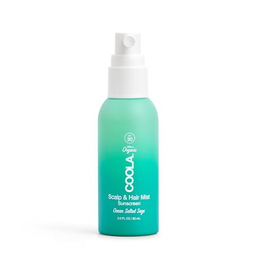COOLA Organic Scalp Spray & Hair Sunscreen Mist With SPF 30, Dermatologist Tested Hair Care For Daily Protection, Vegan And Gluten Free, Ocean Salted Sage, 2 Fl Oz