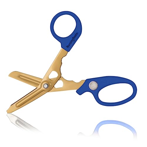 Hummingbird 4-in-1 Medical Scissors - Compact Pocket Size Trauma Shears for Nurses, Students, Practitioners & Medical Professionals (Blue)