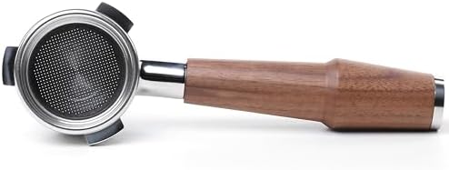 54mm Bottomless Portafilter V2 with Upgraded Walnut Handle - Compatible with Breville Barista Express, Pro, Touch, Bambino, Plus, Infuser, Duo Temp Pro- Includes Naked 18-21 gram Filter Basket