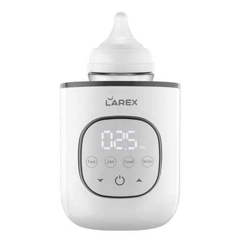 LAREX Bottle Warmer, Fast Baby Bottle Warmer for Breastmilk and Formula, with Timer and Accurate Temp Control, 8 in 1 Baby Milk Warmer BPA Free with Digital Display, Bottle Warmers for All Bottles