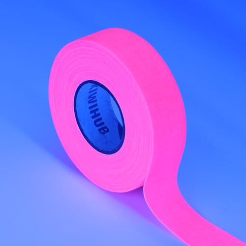 Neon Gaffer Cloth Tape, UV Reactive Neon Tape for Glow Party Supplies, 1 inch x 66 Feet - Fluorescent Pink