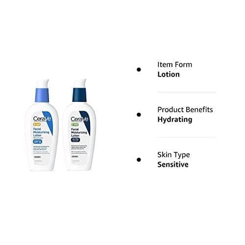 CeraVe Facial Moisturizing Lotion 3oz. AM/PM Bundle