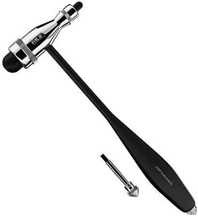 MDF Instruments, Tromner Neurological Reflex Hammer with Built-in Brush for cutaneous and Superficial responses - Light - HDP Handle - Free-Parts-for-Life & Lifetime Warranty - Black (MDF555P-11)
