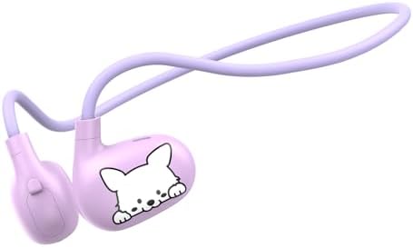 Kids Headphones, LK15 Open Ear Bluetooth Headphones with Air Conduction, Ultra-Light, 85dB Volume Limiting Wireless Headphone for Children Teens Boys Girls (Purple)