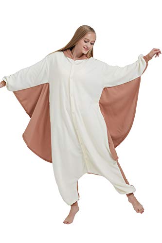 DarkCom Women Men Cosplay Flying Squirrel Onesie Halloween Costume Christmas Pajamas Animal Homewear Sleepwear X-Large