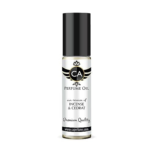 CA Perfume Impression of Jo M Incense & Cedrat For Women & Men Replica Fragrance Body Oil Dupes Alcohol-Free Aromatherapy Sample Travel Size Concentrated Long Lasting Roll-On 0.3 Fl Oz/10ml