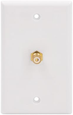 VCE RCA Wall Plate(UL Listed), 1-Port Keystone Wall Plate with Female to Female RCA Keystone Jack Insert for Subwoofer Audio Port, White