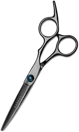 FARRAY 6.5" Professional Hair Cutting Scissors - Japanese Stainless Steel Barber Shears for Salon, Home, All Ages - Ergonomic Handle & Sharp Blades (Black)