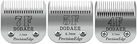 Size 7F/5F/4F Detachable Pet Dog Grooming Blades of Stainless Steel,Compatible with Andis,Oster A5,Wahl KM10 Series,3 Count