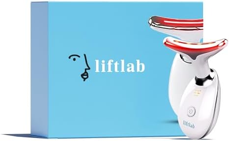 LiftLab Skin Sculptor - 3-in-1 LED Light Facial and Neck Massager - Rejuvenation, Relaxation & Firmness - Red, Blue & Green Light Modes - Portable, Ergonomic Design for Home Skincare