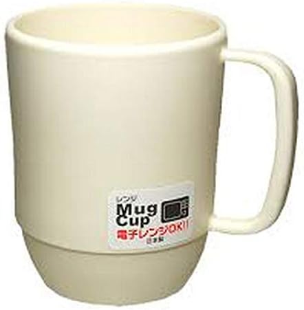JapanBargain 3090, Japanese Plastic Mug Unbreakable Camping Coffee Mug Kid's Milk Juice Mug Travel Tea Water Mug 12 ounce BPA Free Non-Toxic Microwavable Dishwasher Safe Made in Japan, White, 6 Pack