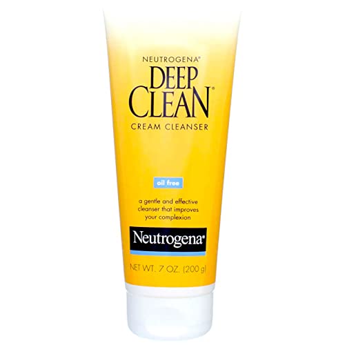 Neutrogena Deep Clean Daily Facial Cream Cleanser with Beta Hydroxy Acid to Remove Dirt, Oil & Makeup, Alcohol-Free, Oil-Free & Non-Comedogenic, 7 fl. oz (Pack of 3)