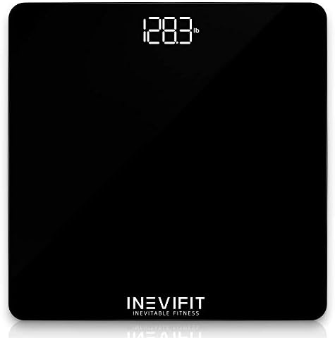 INEVIFIT Bathroom Scale, Highly Accurate Digital Bathroom Body Scale, Measures Weight up to 400 lbs. Includes Batteries