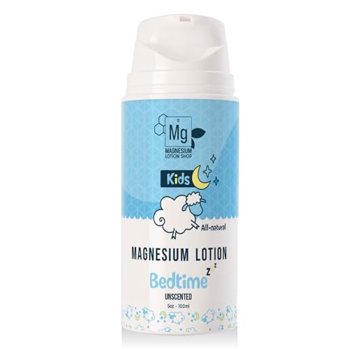 Unscented Magnesium Lotion for Kids | 5oz Bottle with 250mg in each Teaspoon | We use Natural Shea Butter in Our Paraben-Free Magnesium Lotion for Sleep