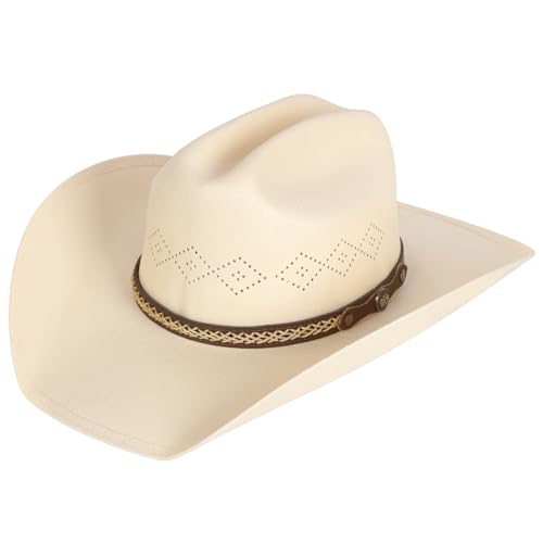 quescu Western Cowboy Hat,Cowgirl Hat Wide Brim for Women, Men Halloween Costume Dress Up,Bachelorette Theme Party (Beige)