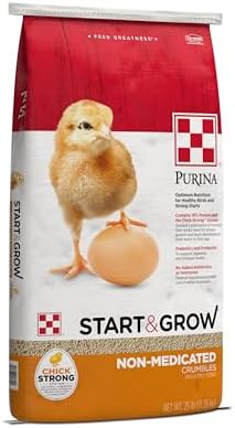 Purina Start and Grow | Non-Medicated Chick Feed Crumbles | Nutritionally Complete - 25 Pound (25 lb.) Bag