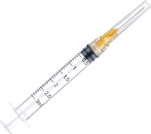 3ml Luer Lock with 25Ga 1 Inch Lab Supplies, Individual Package (Pack of 25)