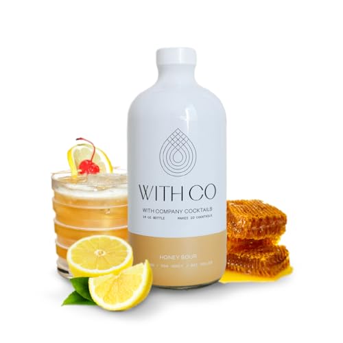 WithCo Honey Sour Craft Cocktail Mixer with Bee Pollen, Raw Honey, Lemon, Aromatic Bitters, Water Makes 10 Drinks Just Add Tequila, Mezcal, or drink as a mocktail with soda water