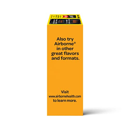 Airborne 1000mg Vitamin C with Zinc, SUGAR FREE Effervescent Tablets, Immune Support Supplement with Powerful Antioxidants Vitamins A C & E - 30 Fizzy Drink Tablets, Very Berry Flavor