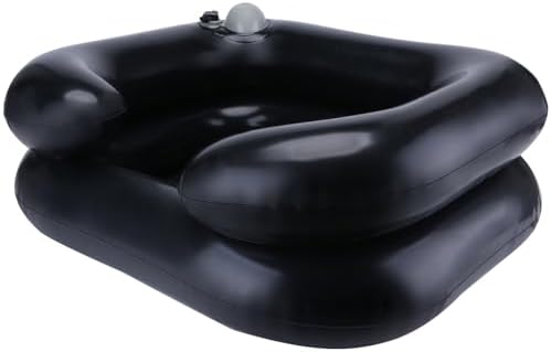 Upgraded Inflatable Hair Washing Basin with Built-in Manual Pressure Inflation, Portable Shampoo Bowl Sink for Hair Washing Station & Elderly, Disabled, Bedridden