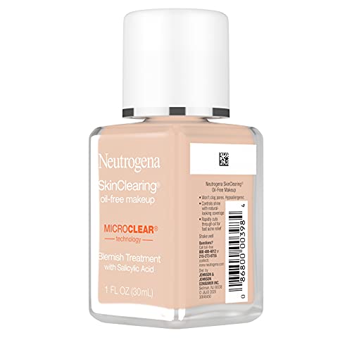 Neutrogena SkinClearing Oil-Free Makeup, Soft Beige 50, 1 Fl. Oz (Pack of 1)