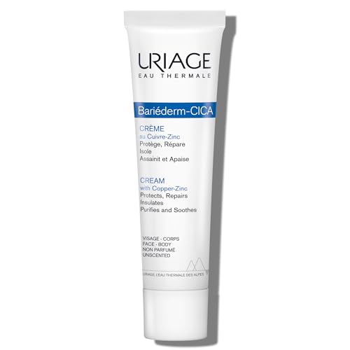 Uriage Bariederm Cica-Cream | Face and Body Cream that Protects & Repairs Irritated Skin | With Hyaluronic Acid, vitamin B5, Copper and Zinc: Relieves Discomfort, Rash Relief | Every Day SOS Cream