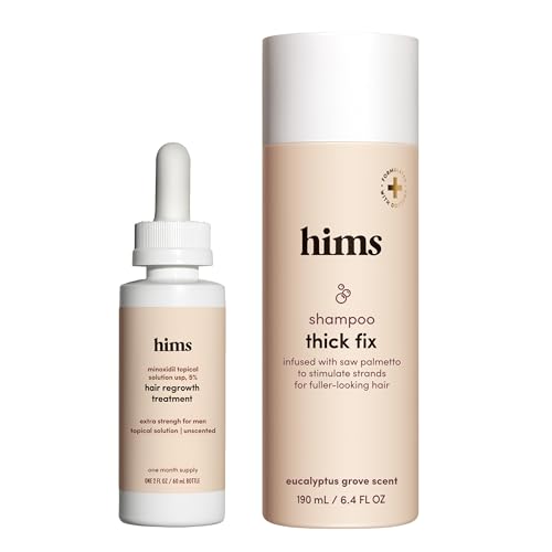 hims Thick Fix Hair Thickening Shampoo for Thinning Hair - Mens Hair Loss Shampoo with Saw Palmetto - Supports Hair Growth - No Parabens or Sulfates - 2 Pack, 6.4oz