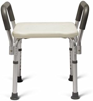 Medline Bath Bench Shower Seat with Padded Armrests, Ideal for Bathtubs, Robust Support up to 350 lbs., Comfortable and Durable