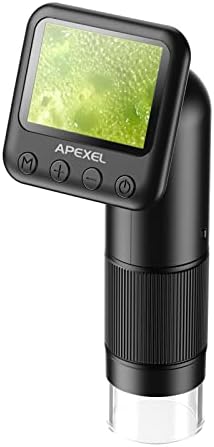 handheld digital microscope APL-MS008 Handheld Digital Microscope 12X-24X Magnification Portable Microscope for Kids 2.0 Inch LCD Screen 2MP Photo 720P Video Built-in Battery with LED Lights Ele