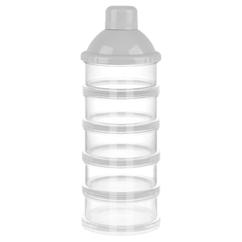 Accmor Formula Dispenser On The Go, 5 Compartments Stackable Formula Container for Travel, Baby Milk Powder Kids Snack Container, BPA Free