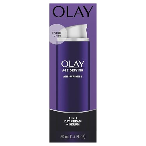 Olay Face Serum by Age Defying Anti-Wrinkle 2-in-1 Day Cream Plus Face Serum, Aloe Vera, 1.7 Fl Oz