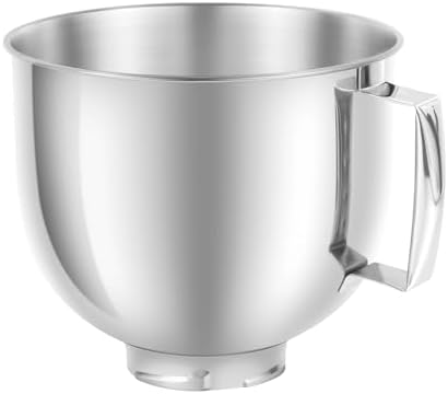 5 QT Stainless Steel Mixer Bowl Compatible with KitchenAid Artisan&Classic Series 4.5-5QT Tilt-Head Mixers K45 KSM70 KSM150 etc. Replacment for KitchenAid Mixer Bowl(Light Weight)