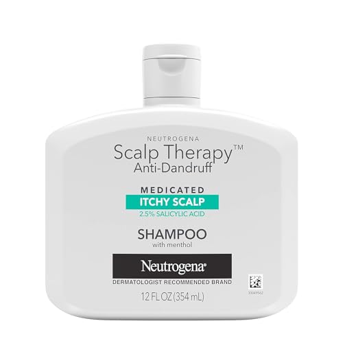 Neutrogena Scalp Therapy Anti-Dandruff Shampoo for Itchy Scalp, 2.5% salicylic acid with Peppermint Fragrance, 12 fl oz