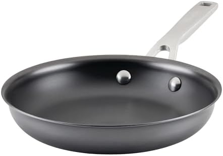 KitchenAid NITRO Carbon Steel Frying Pan, Stainless Steel Handle, Compatible with All Cooktops, Skillet (8.5 Inch), Black