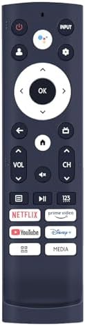 RIVIERA ERF3S90H Replacement Voice Remote Control for Hisense Smart Google TV Model 43A6H 50A6H 55A6H 65A6H 75A6H 50U6H 55U6H 65U6H 75U6H 65U8H 75U8H with 6 Shortcut Keys