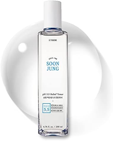 ETUDE Soonjung pH5.5 Relief Toner 200ml (New Version) | Skin Care Solution | Low PH Toner for Sensitive Skin | Non-Comedogenic, Hypoallergenic & Fragrance Free Moisturizer for Face