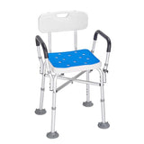 VEVOR Shower Chair Seat with Padded Arms and Back, Shower Stool with Reinforced Crossbar, Adjustable Height Bench Bath Chair for Elderly Disabled, Shower Chair for Inside Shower Bathtub, 400 lbs