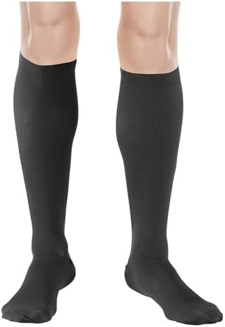 Truform Women's 15-20 mmHg Medical Compression Socks, Moderate Support Soft Stretch Comfort Microfiber, Knee High, Closed Toe, Black, Medium