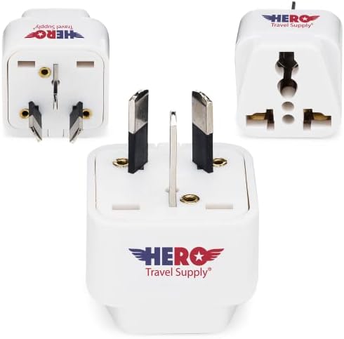 Hero Travel Supply Premium US to Australia & New Zealand Power Adapter Plug (Type I, Pack of 3, Grounded)