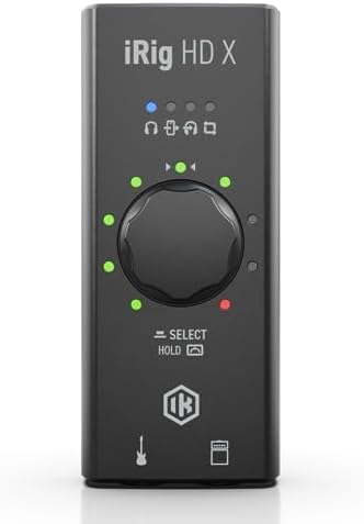 IK Multimedia iRig HD X Guitar Audio Interface - 96 kHz Music Recording, 24-bit, For iPhone, iPad, Mac, iOS, And PC With Lightning Cable, USB-C, Guitar Accessories, Recording Studio Equipment