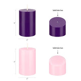 Mega Candles 4 pcs Unscented Christmas Advent Round Pillar Candle, Hand Poured Premium Wax Candles 2 Inch x 3 Inch, Holidays, Church, Decorations, Devotional, Celebration, Party & More