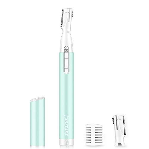Upgraded Eyebrow Trimmer, Precision Electric Eyebrow Razor for Women Battery-Operated Facial Hair Remover with Comb No Pulling Sensation Painless for Face Chin Neck, Upper-Lip, Peach-Fuzz