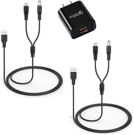 2-Pack Dog Shock Collar Charger for Bousnic Training Collar, USB Charging Cable with 1-Pack Power Adapter