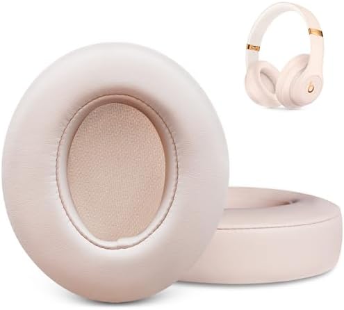 Studio 3 Ear Pads Replacement, GEVO Earpad Cushions for Beats Studio 2 3 Wired Wireless Over-Ear Headphones, Studio3 Ear Cups with Strong Adhesive (Rose Gold)