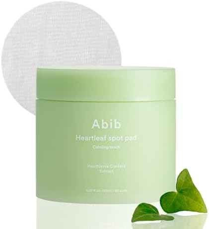 Abib Heartleaf Spot Pad Calming Touch 80pads 5.07 fl.oz. | Korean Acne Soothing Toner Pads for Face, Cleansing, Disposable, Exfoliant, Skin Care